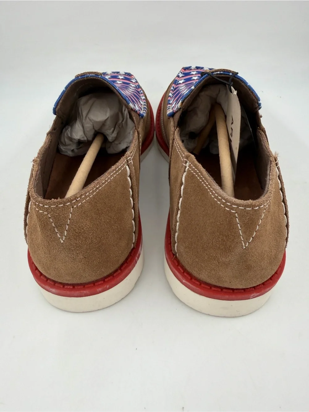 👞 NIB! Ariat Kid’s Cruisers-SZ 5-Stars & Stripes Dirty Tan Slip-On Moccasin shoe